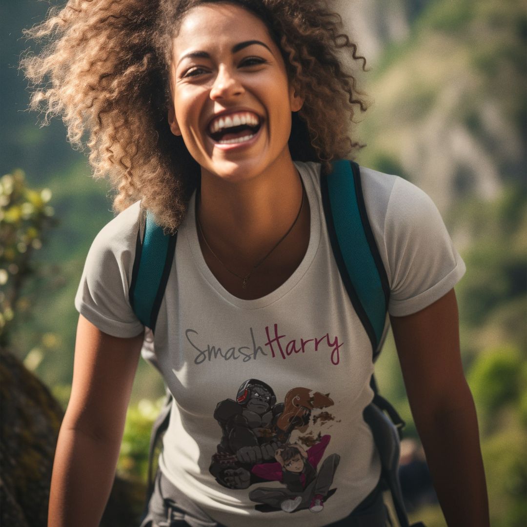 smashharry women's organic plain sand t-shirt with guitar image