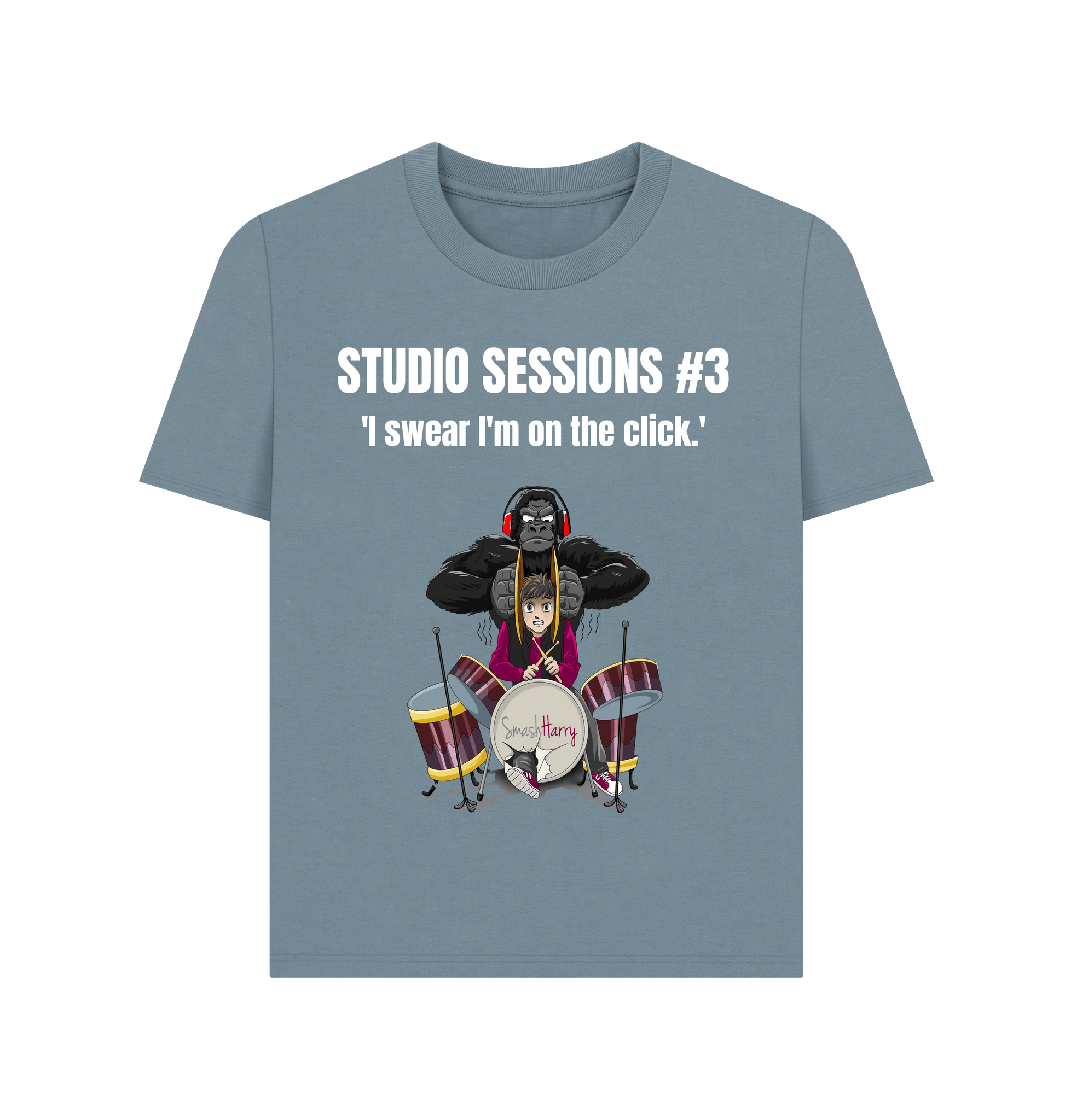 Stone Blue Printed T-shirt Front