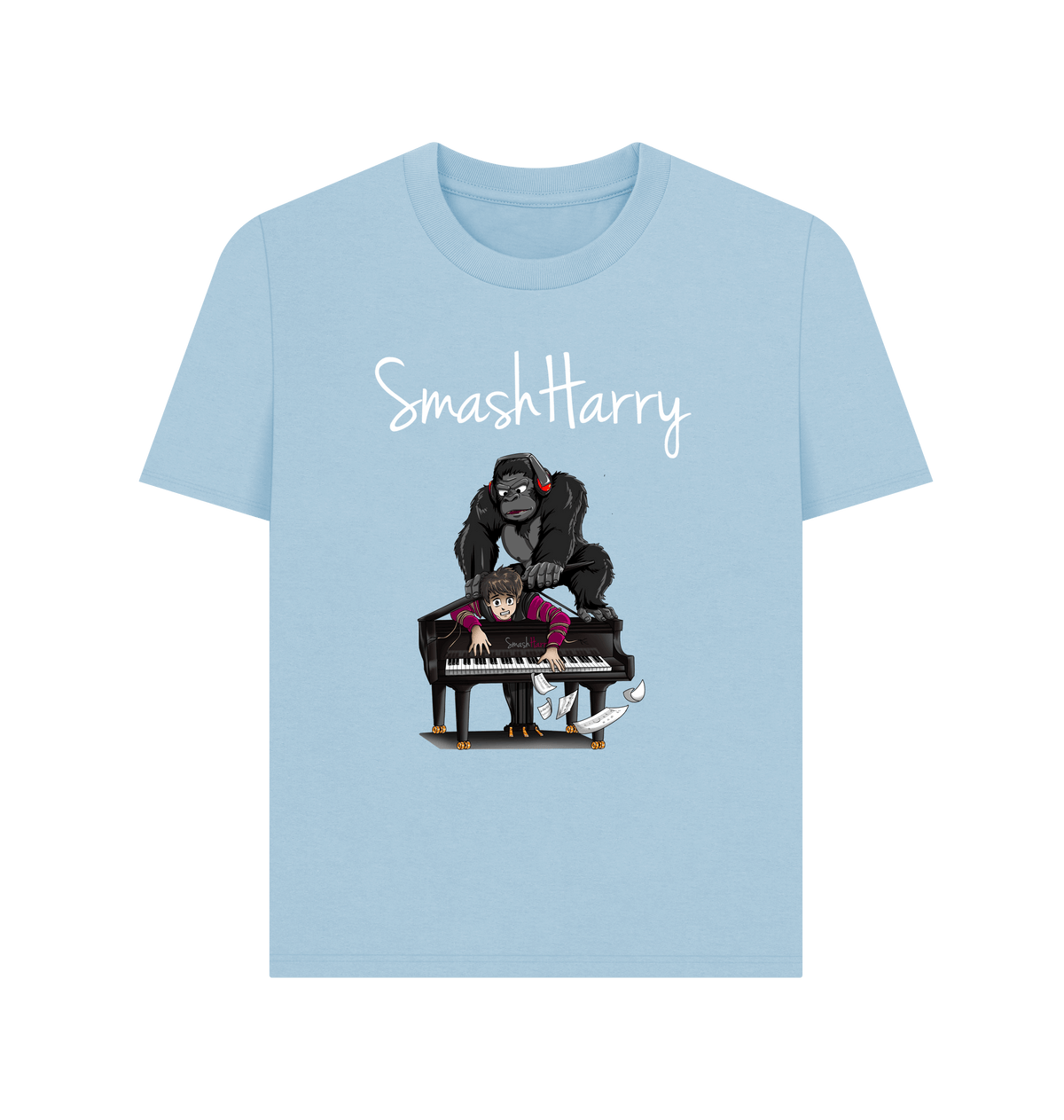 Milky Blue Printed T-shirt Front