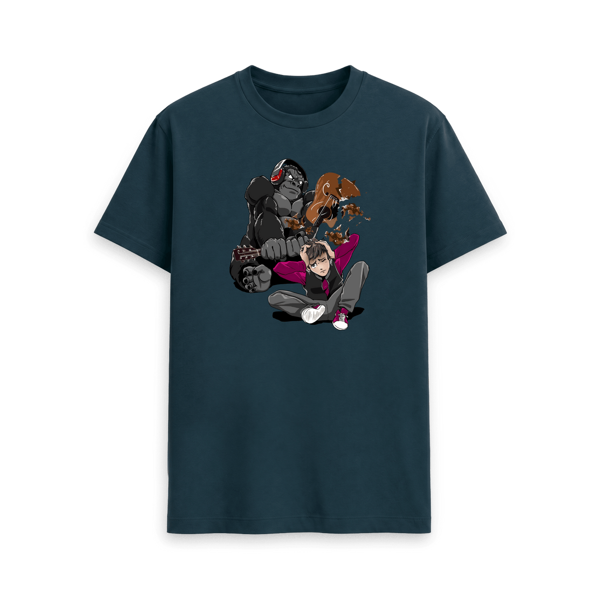 Denim Blue Printed T-shirt Front