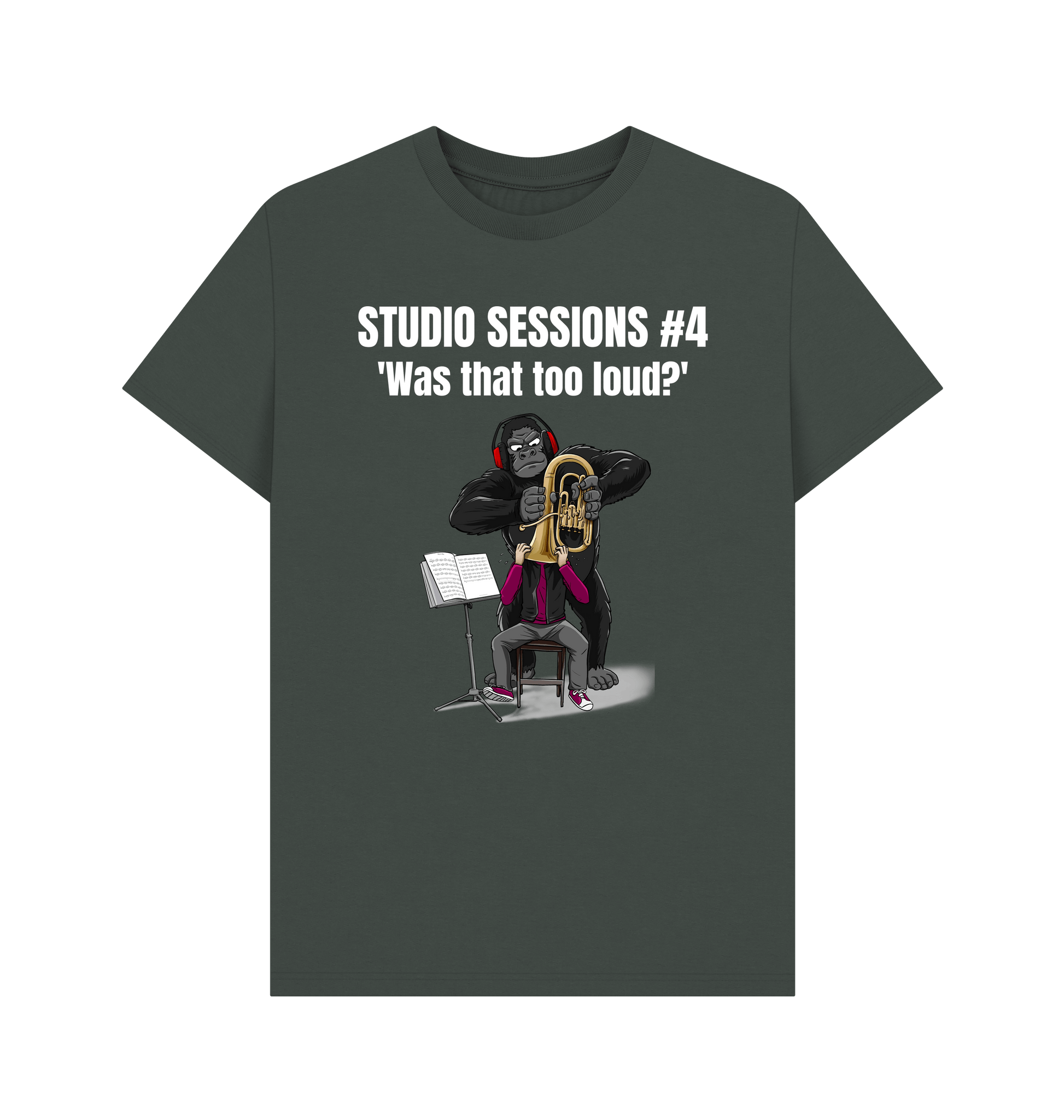 Dark Grey Printed T-shirt Front