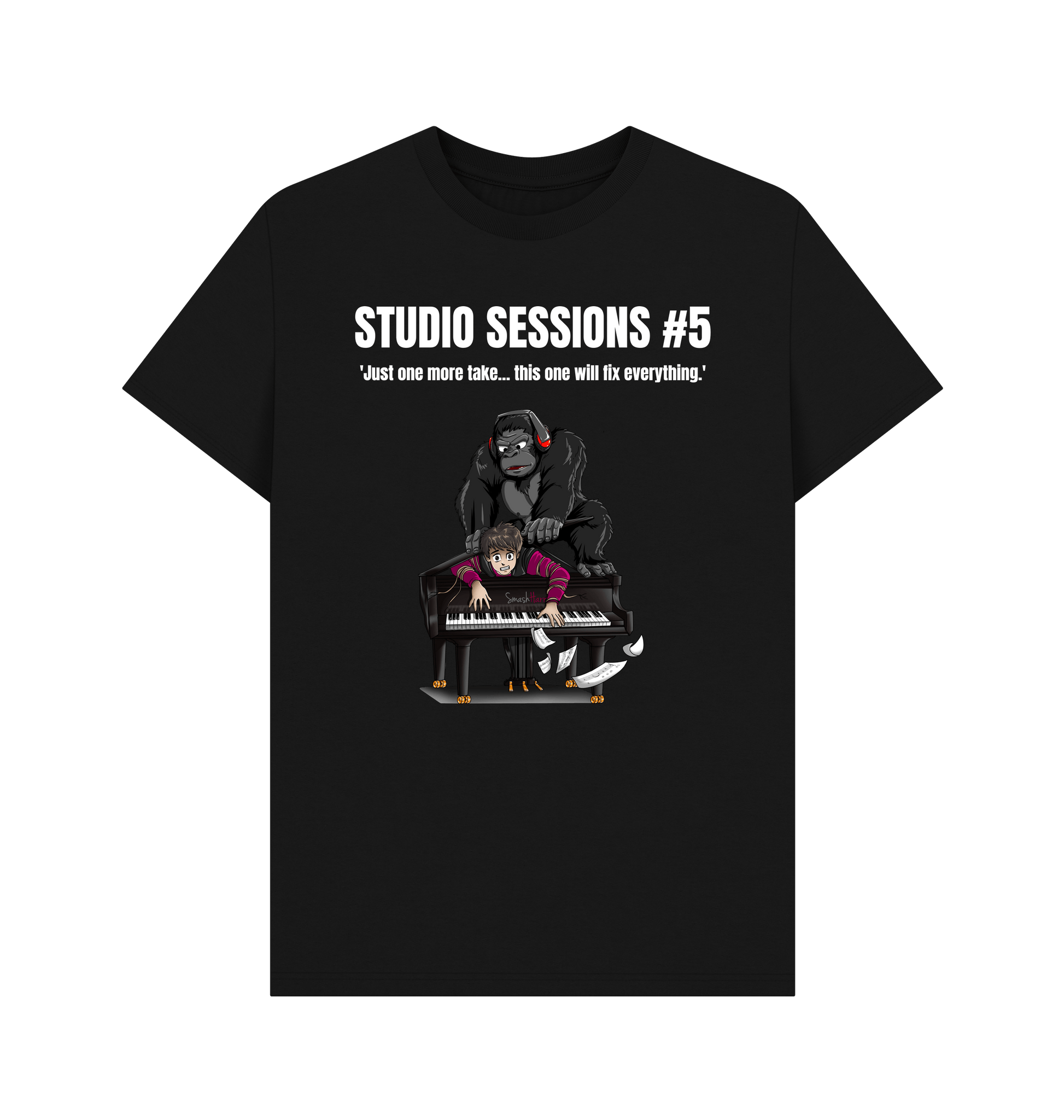 Black Printed T-shirt Front