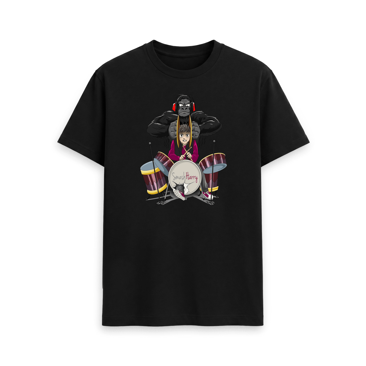 Black Printed T-shirt Front