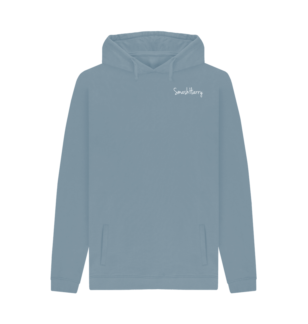 Stone Blue Printed Hoody Front
