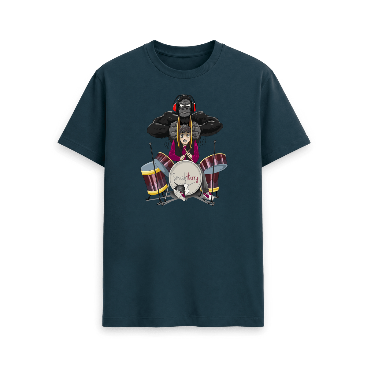 Denim Blue Printed T-shirt Front