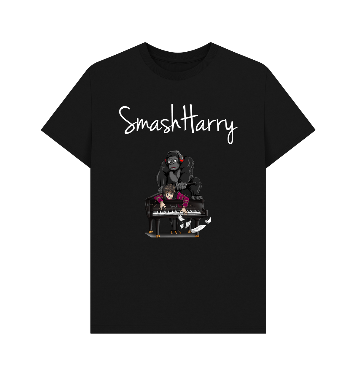 Black Printed T-shirt Front