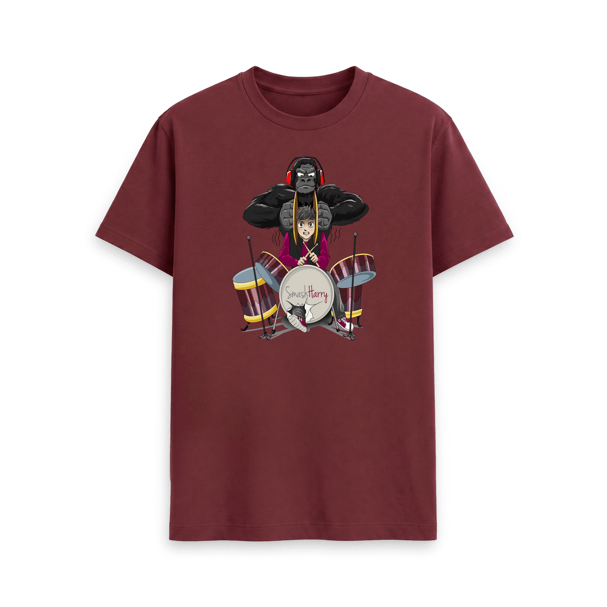Red Wine Printed T-shirt Front