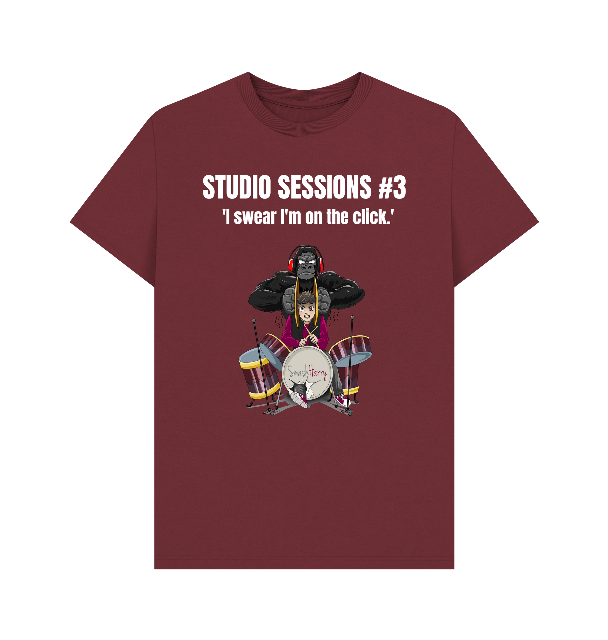 Red Wine Printed T-shirt Front