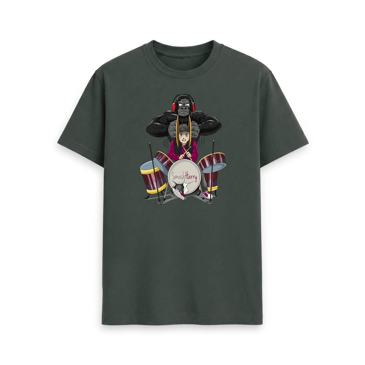 Dark Grey Printed T-shirt Front