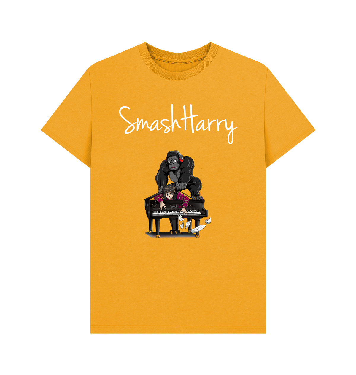 Mustard Printed T-shirt Front
