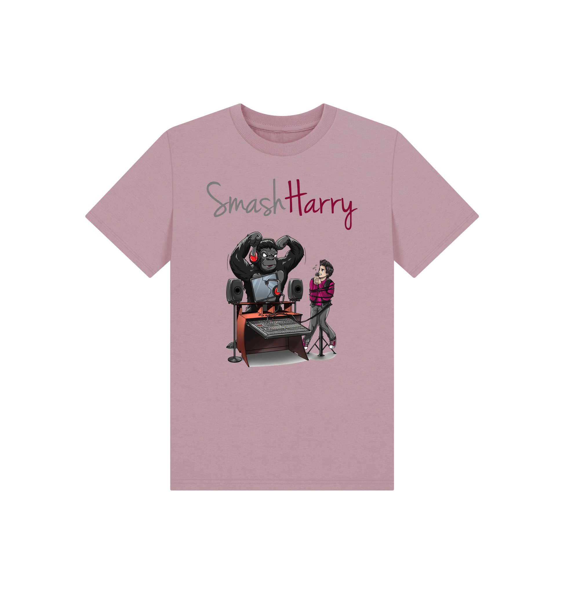 Mauve Printed Kids T-Shirt Front