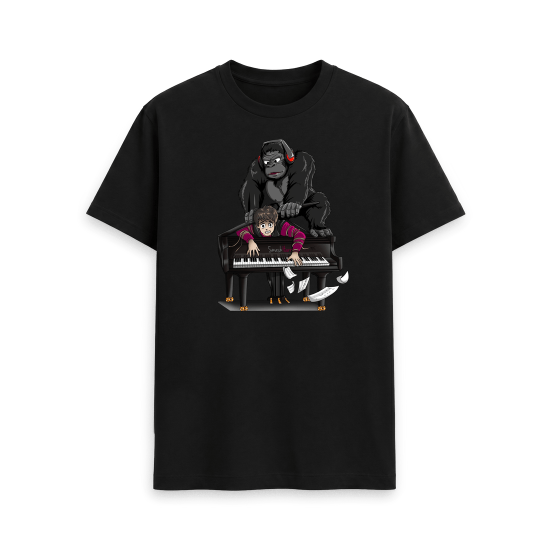 Black Printed T-shirt Front