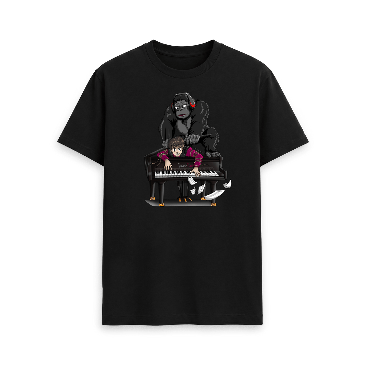 Black Printed T-shirt Front