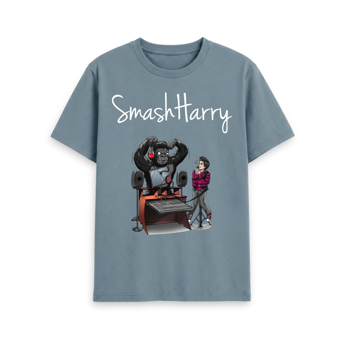 Stone Blue Printed T-shirt Front