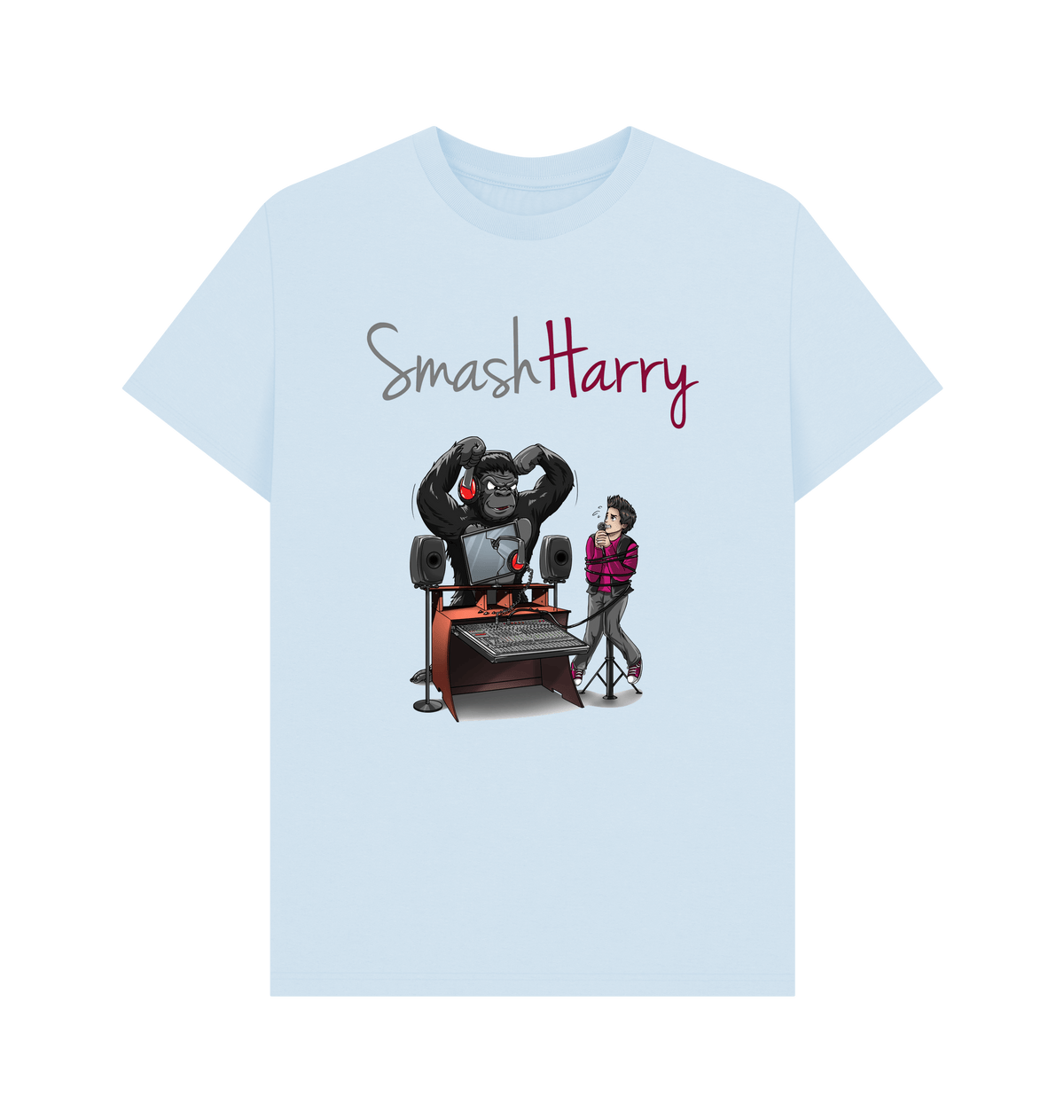 Sky Blue Printed T-shirt Front
