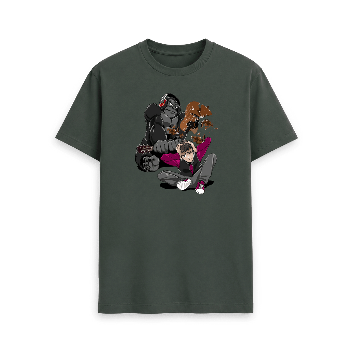 Dark Grey Printed T-shirt Front