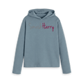 Stone Blue Printed Hoody Front