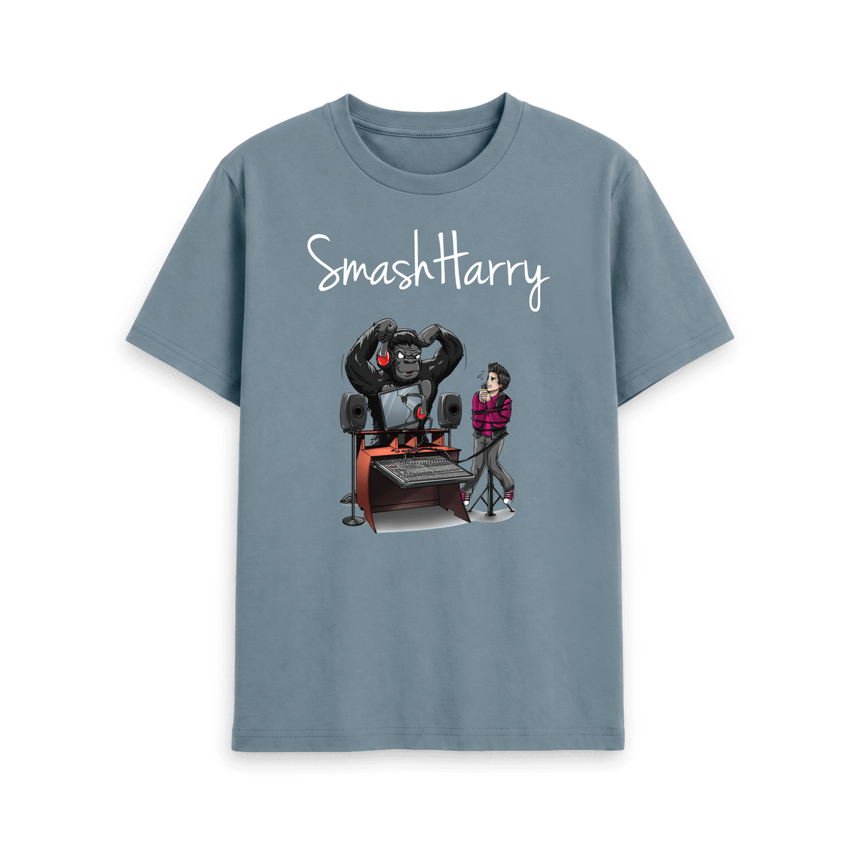 Stone Blue Printed T-shirt Front