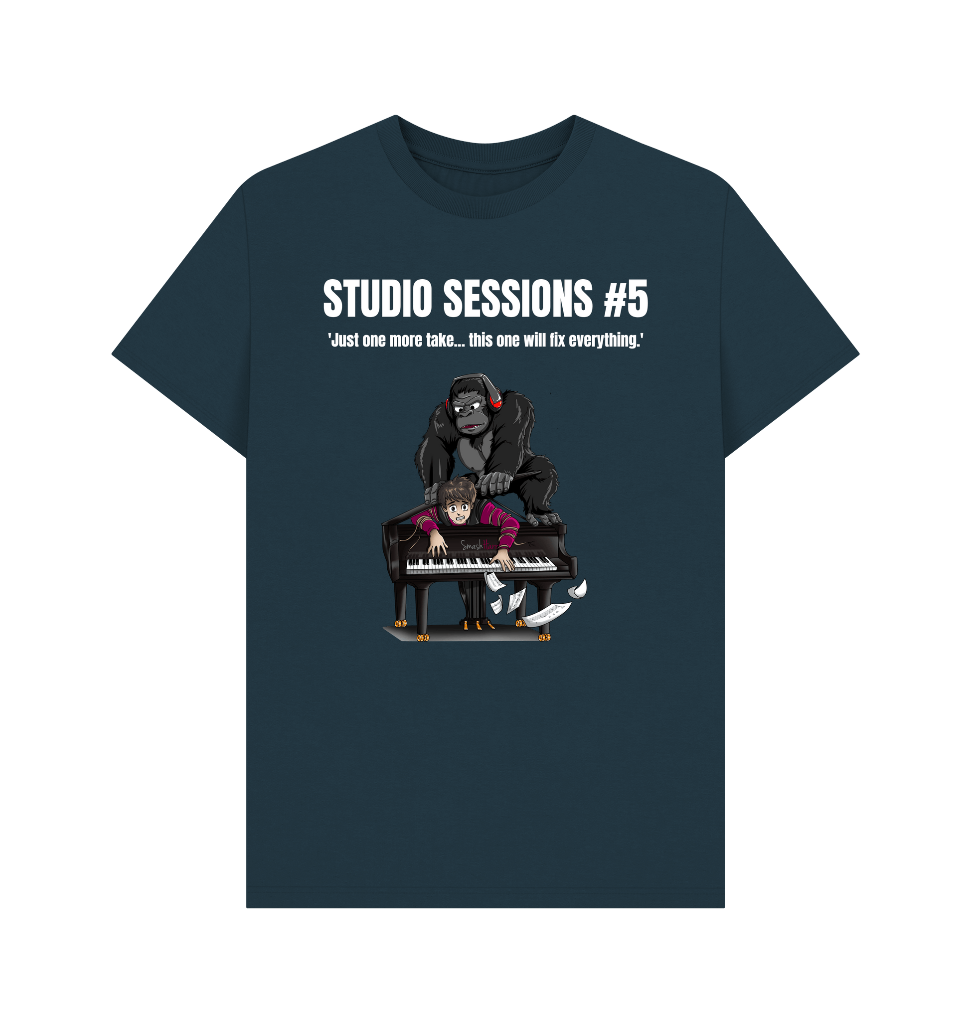 Denim Blue Printed T-shirt Front