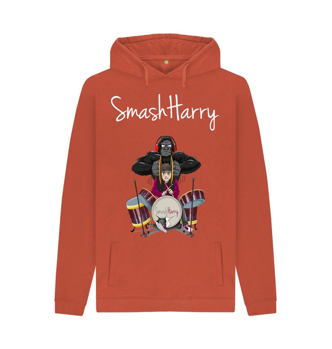 Rust SmashHarry Men's Organic Pullover Hoodie \u2014 Drums