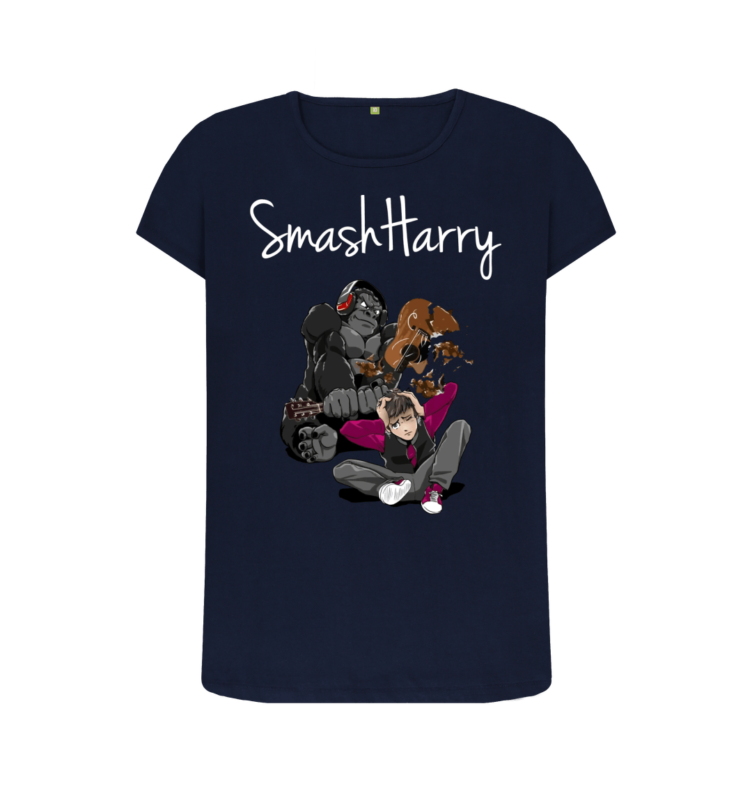 Navy Blue Printed T-shirt Front