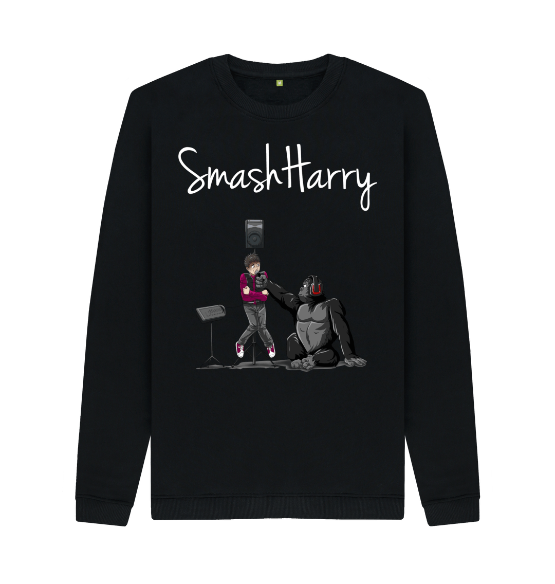 Black Printed Sweater Front