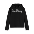 Black Printed Hoody Front