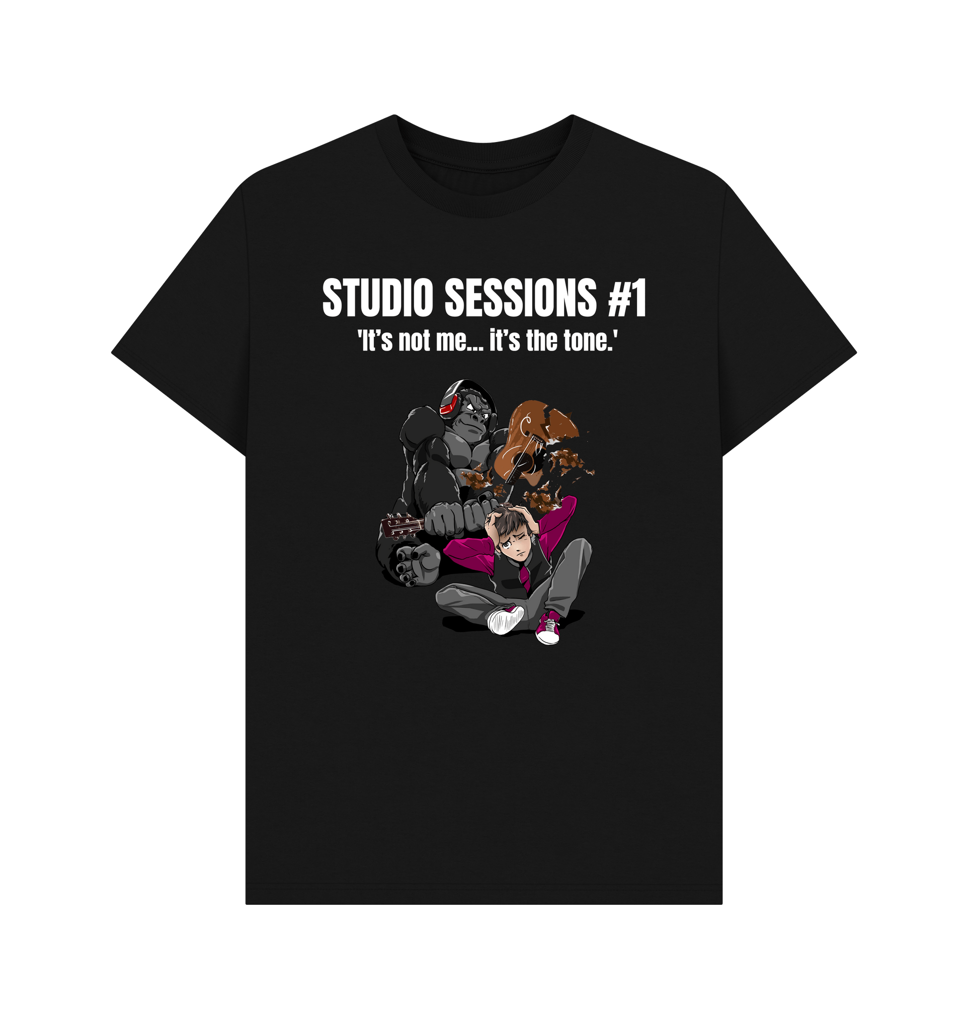 Black Printed T-shirt Front