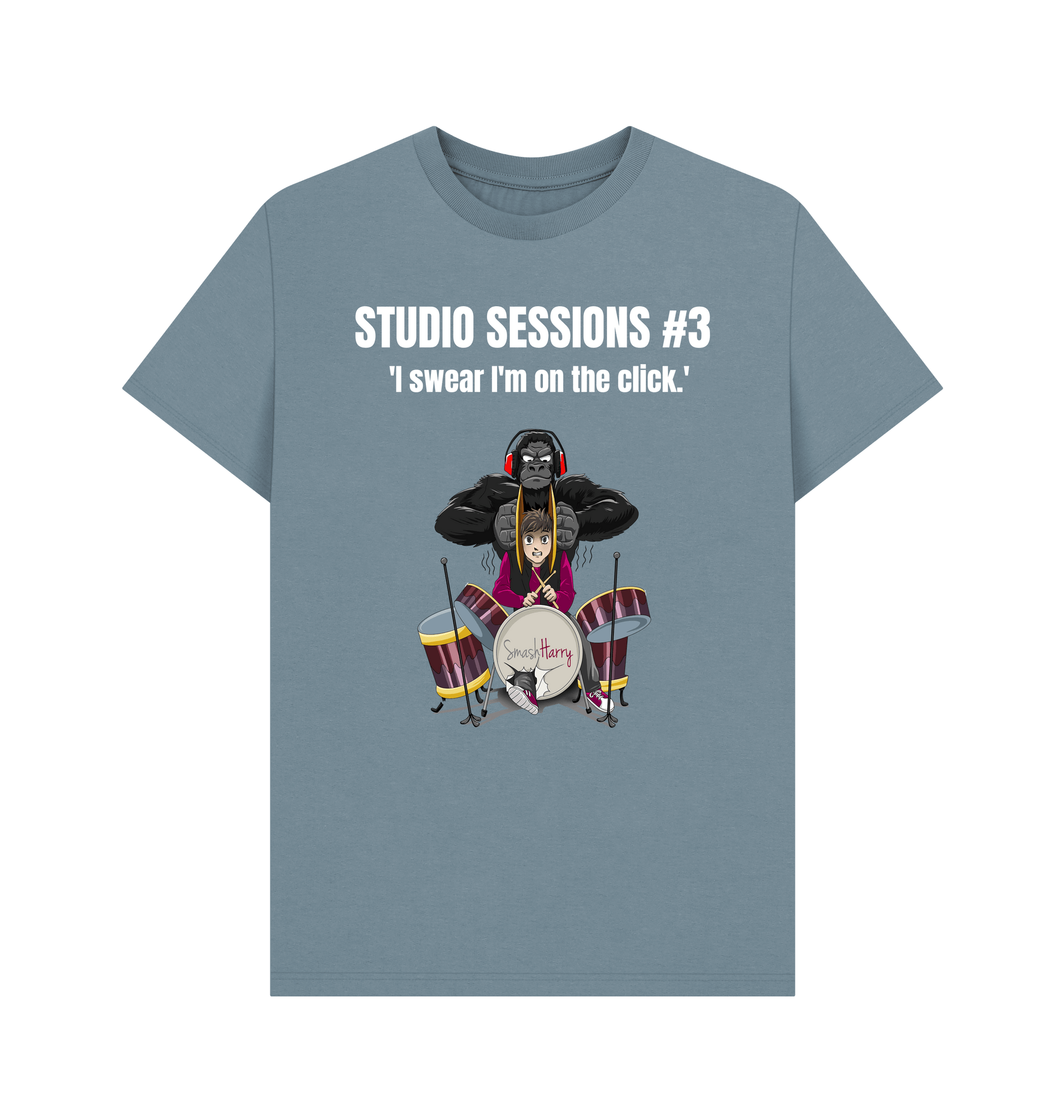 Stone Blue Printed T-shirt Front