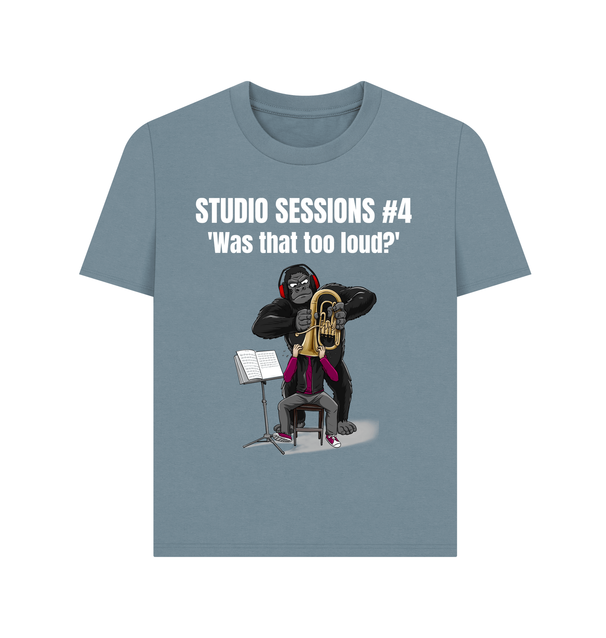 Stone Blue Printed T-shirt Front