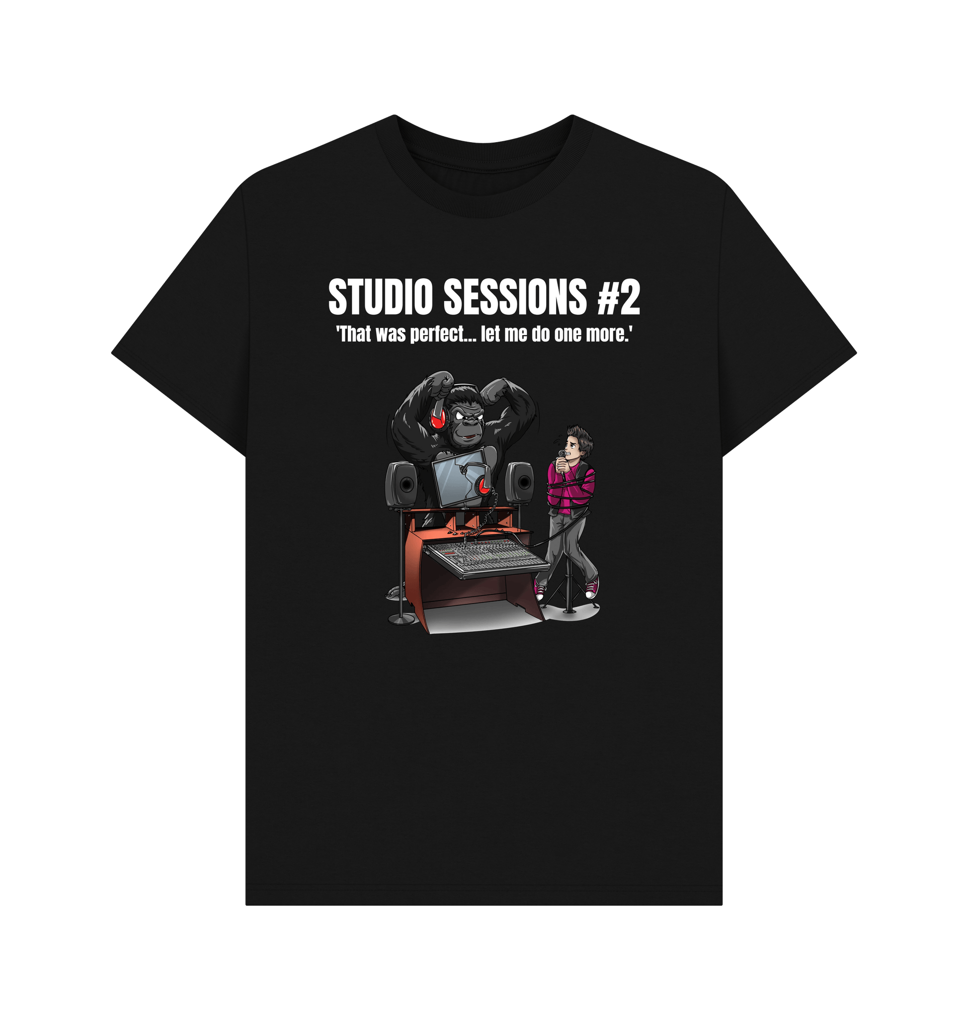 Black Printed T-shirt Front