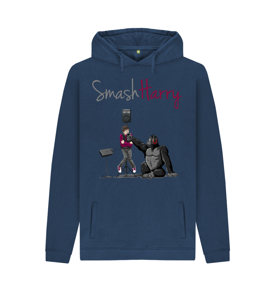 Navy Printed Hoody Front
