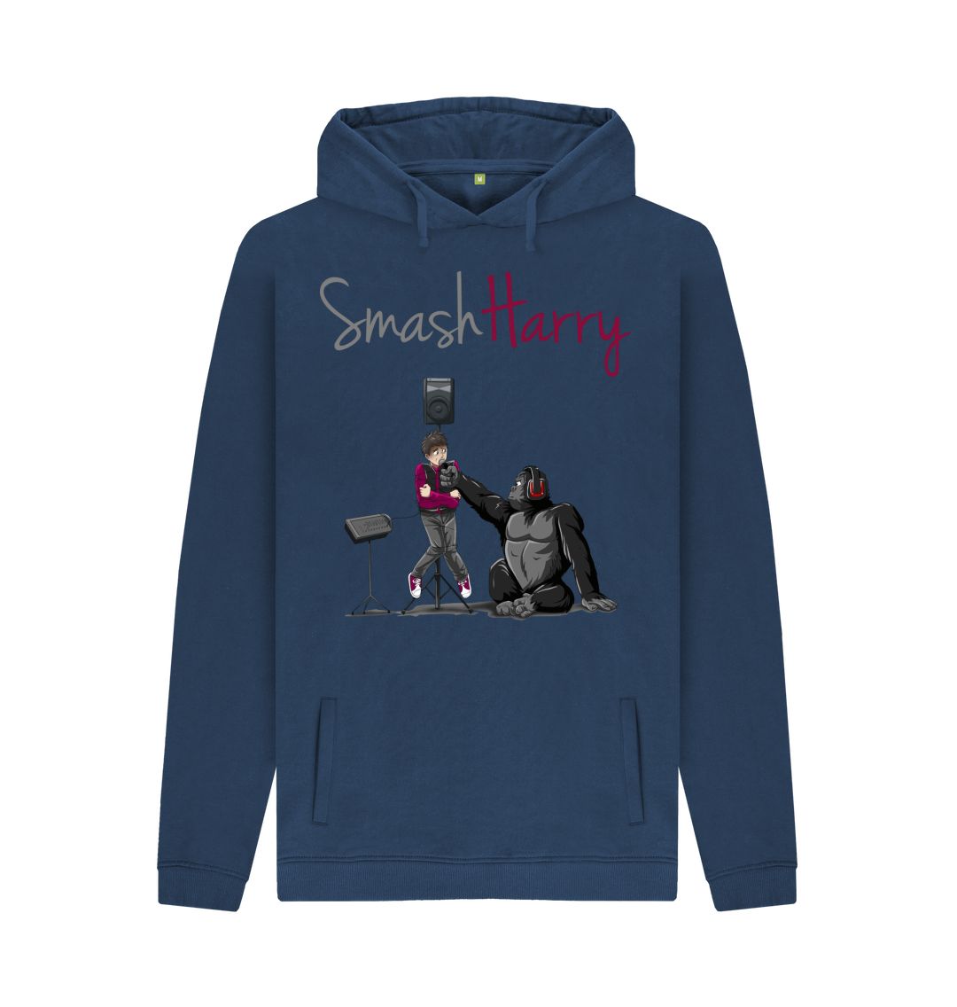 Navy SmashHarry Men's Organic Pullover Hoodie | Microphone