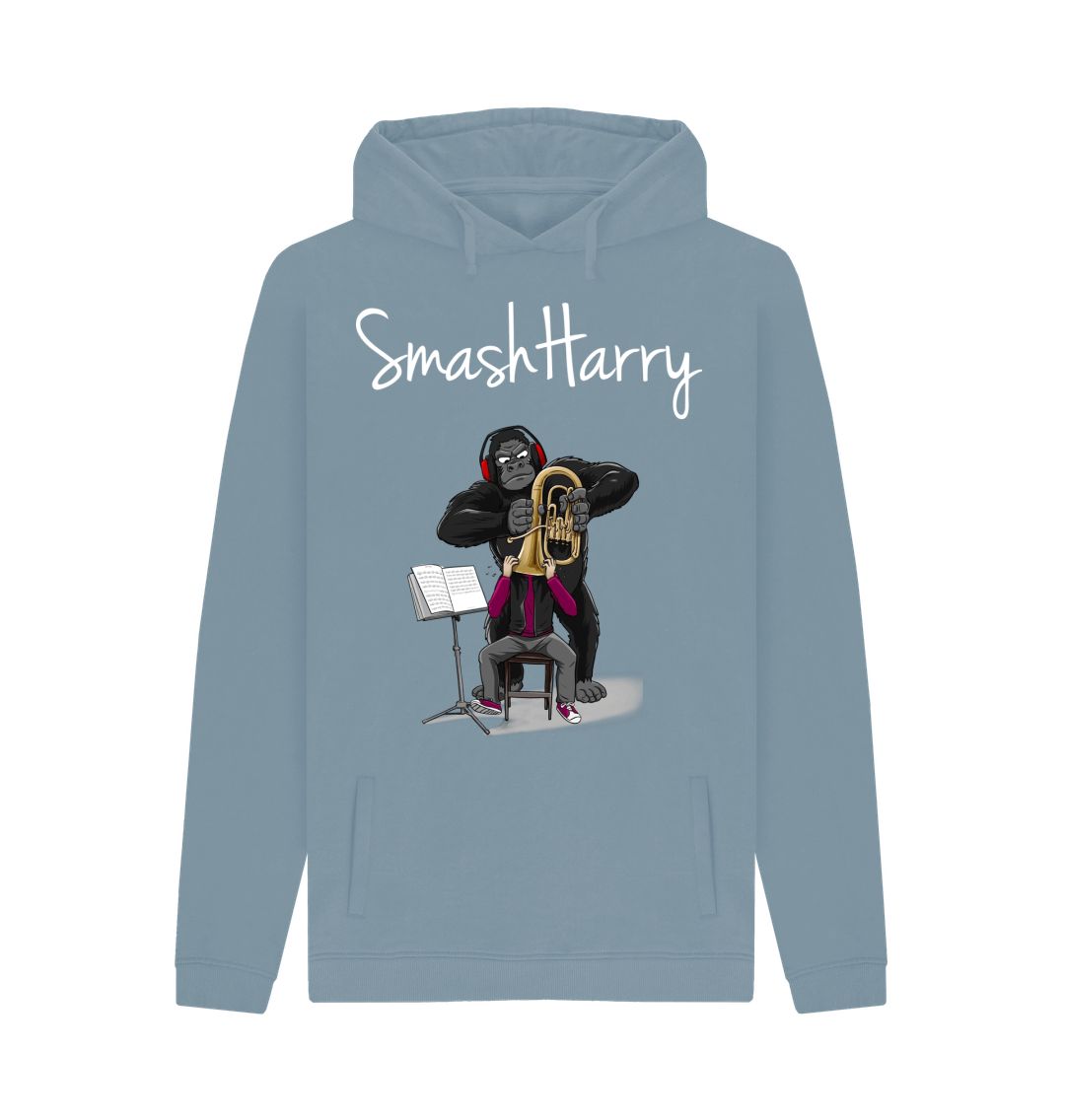 Stone Blue SmashHarry Men's Organic Pullover Hoodie \u2014 Brass