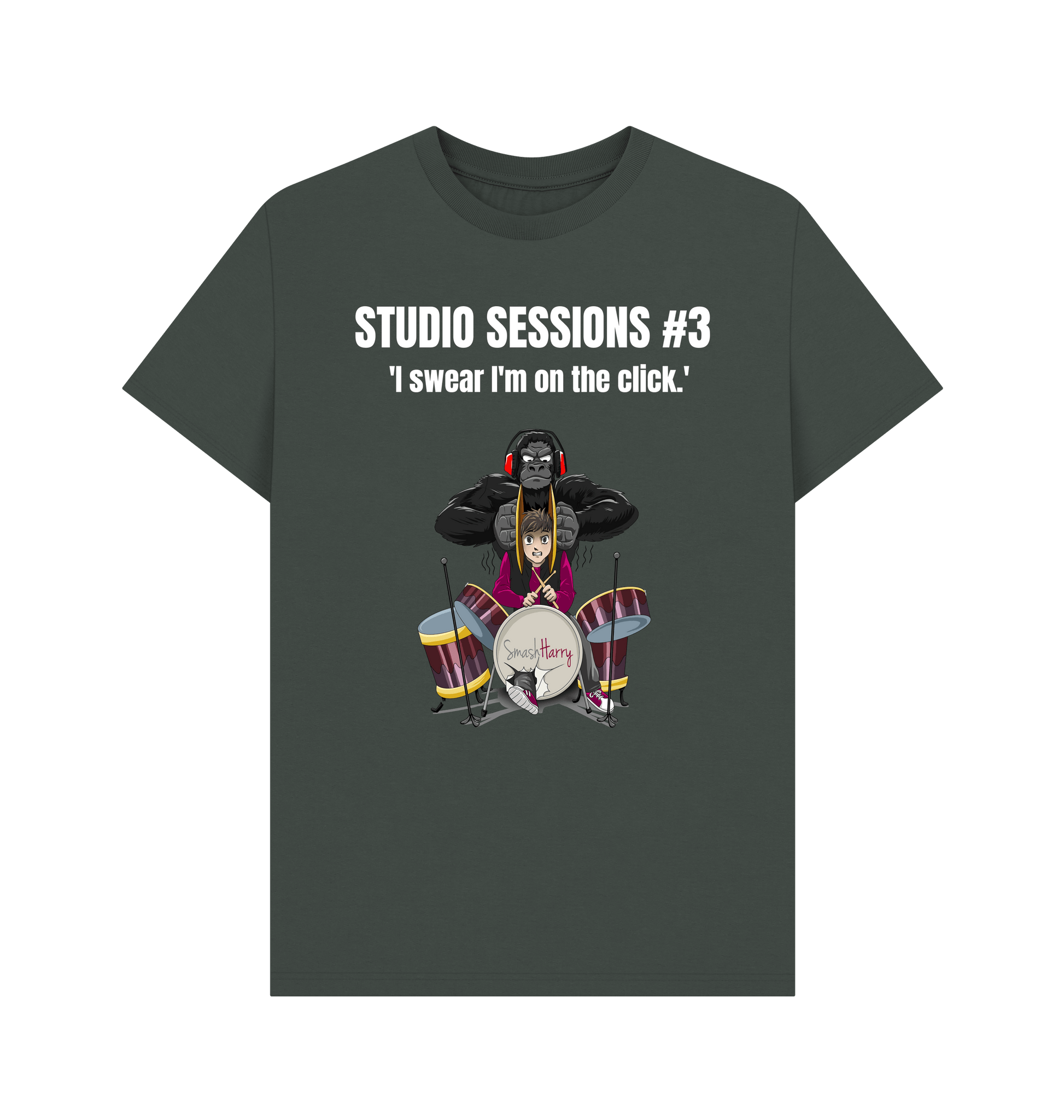 Dark Grey Printed T-shirt Front