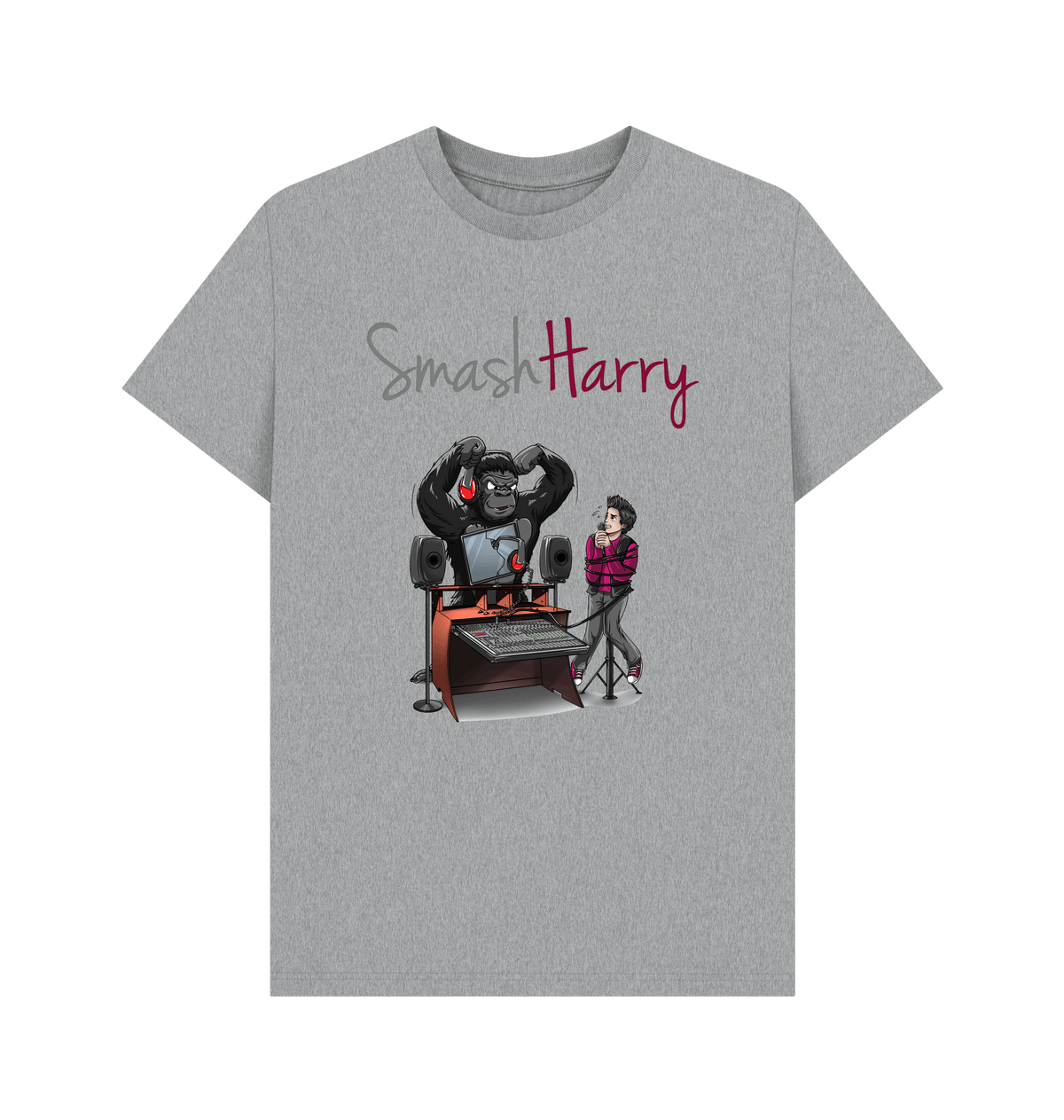 Athletic Grey Printed T-shirt Front