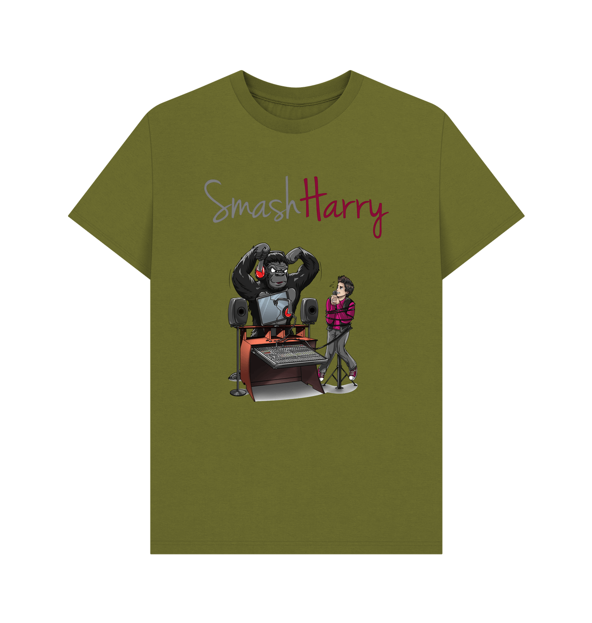 Moss Green Printed T-shirt Front