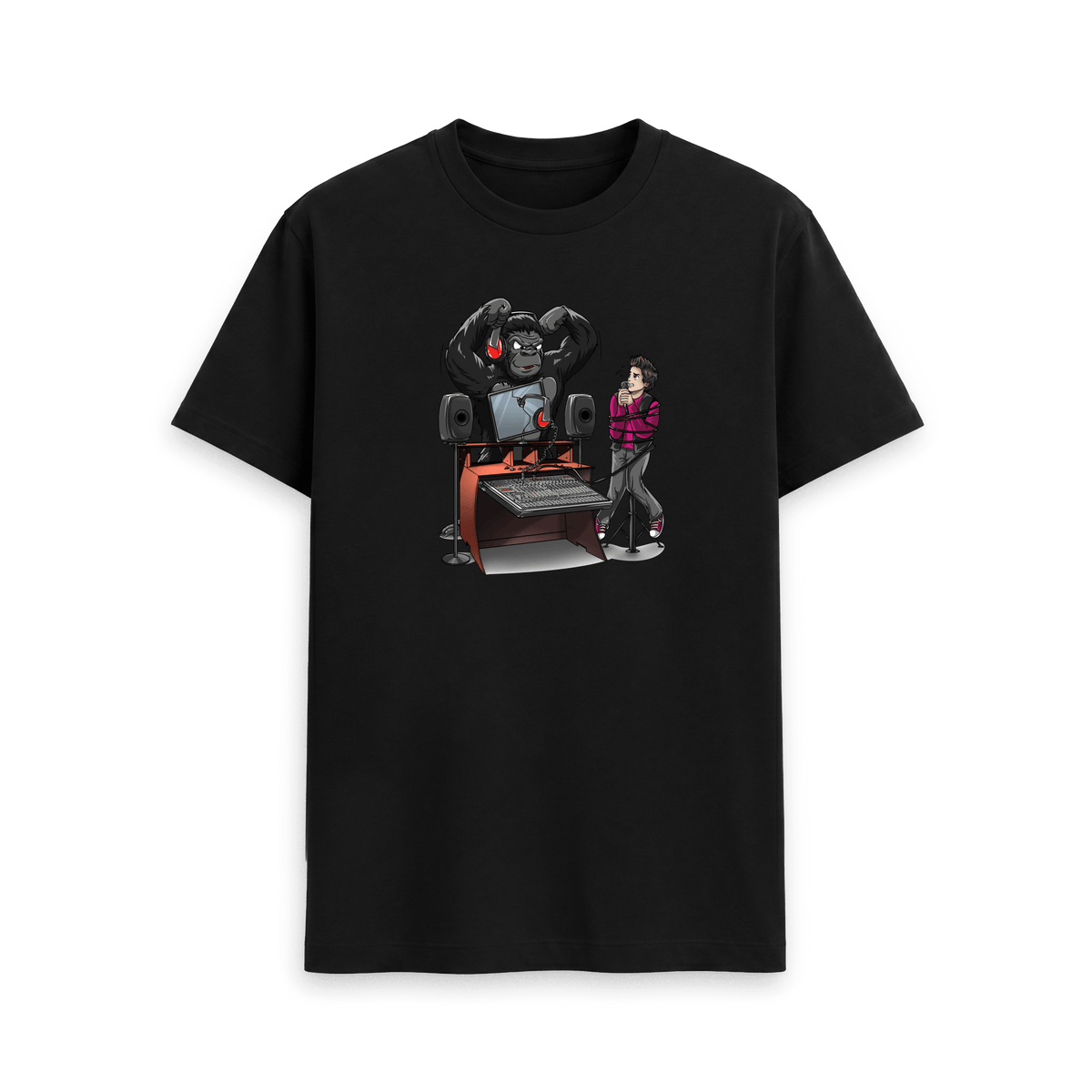 Black Printed T-shirt Front