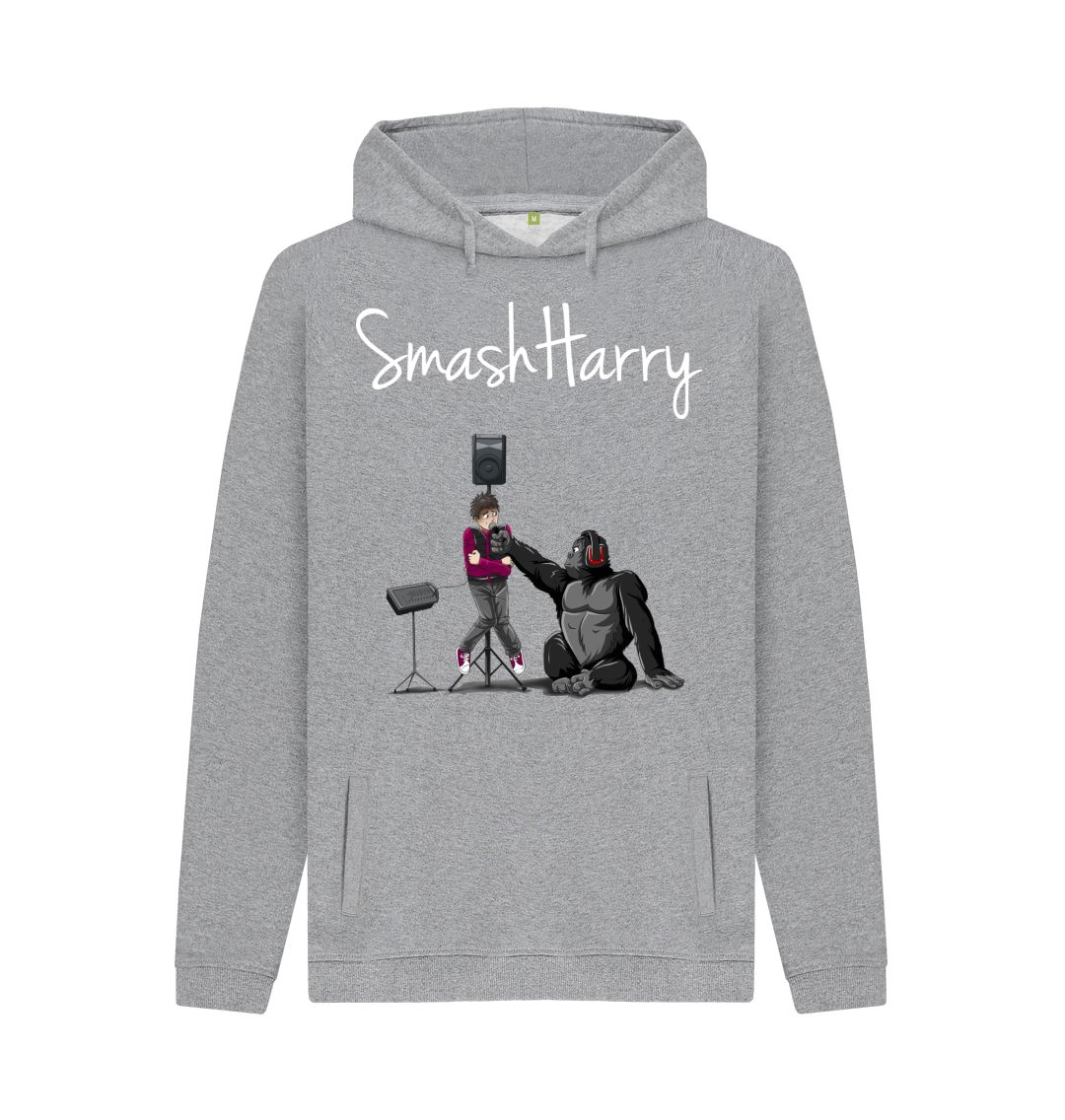 Light Heather SmashHarry Men's Organic Pullover Hoodie \u2014 Microphone