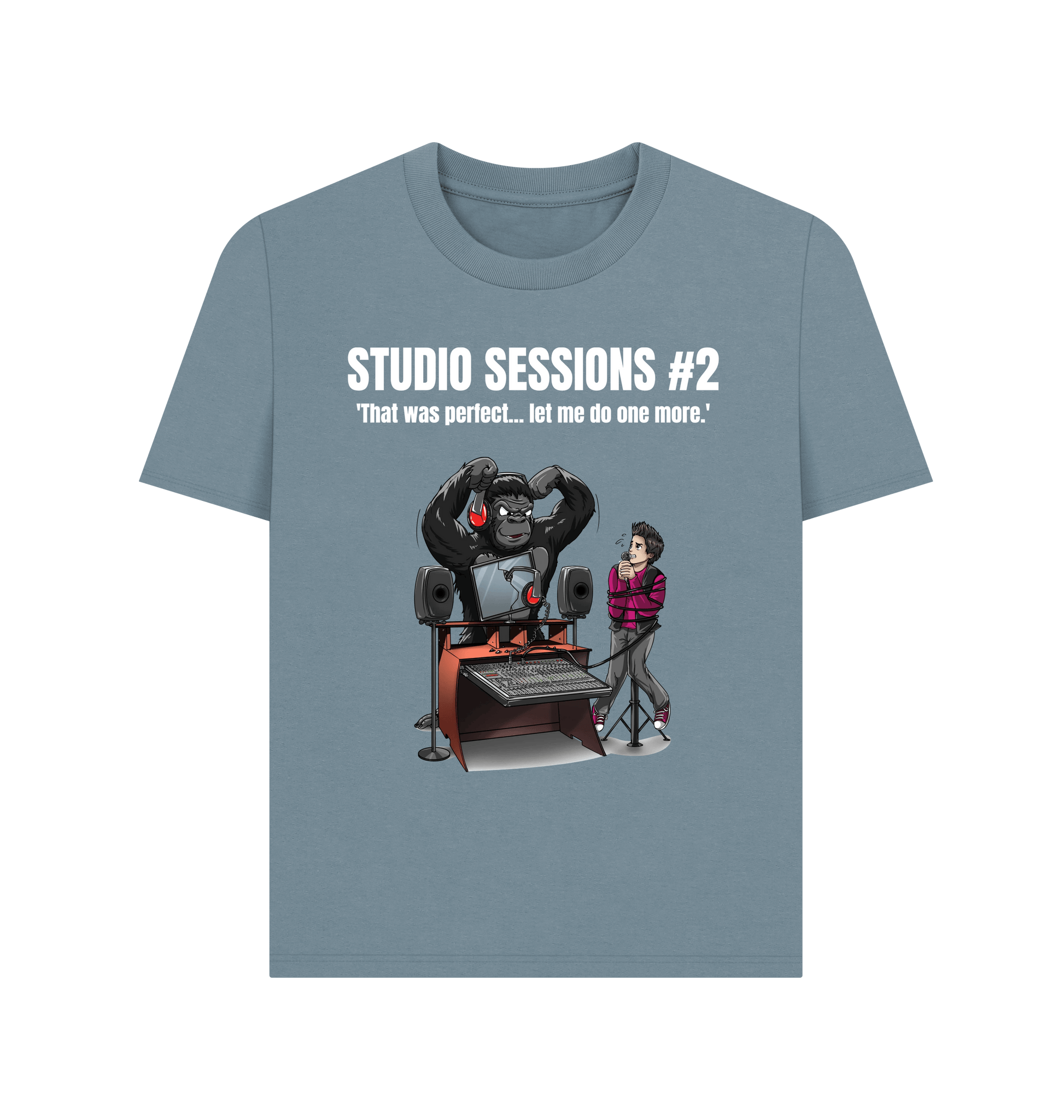 Stone Blue Printed T-shirt Front