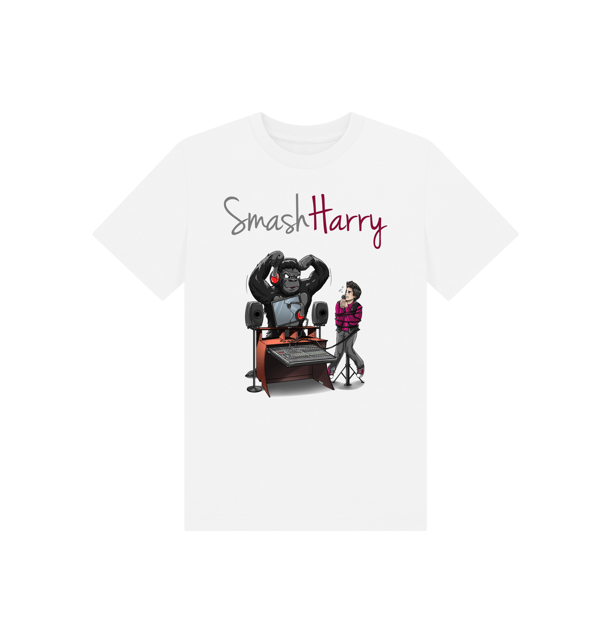 White Printed Kids T-Shirt Front