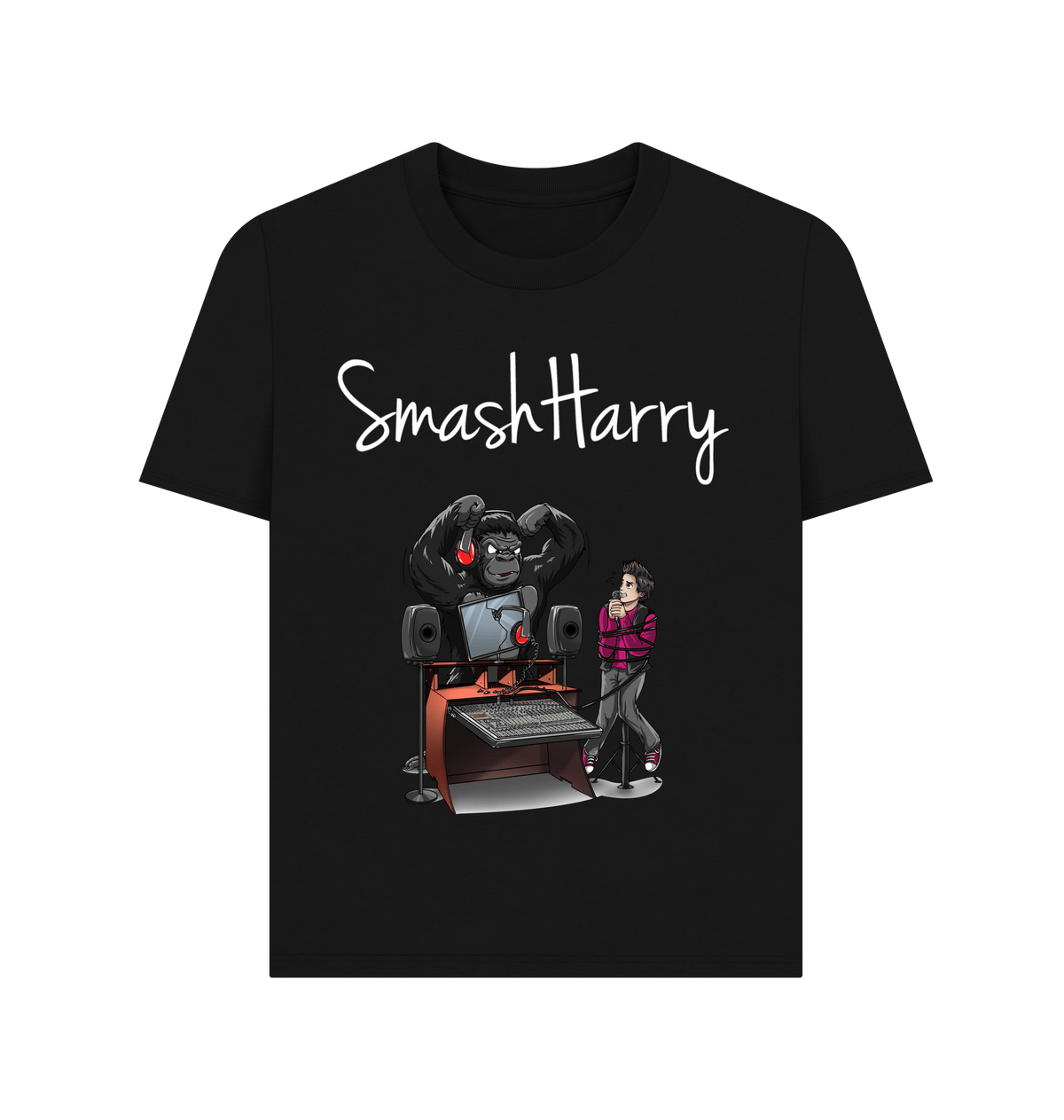 Black Printed T-shirt Front