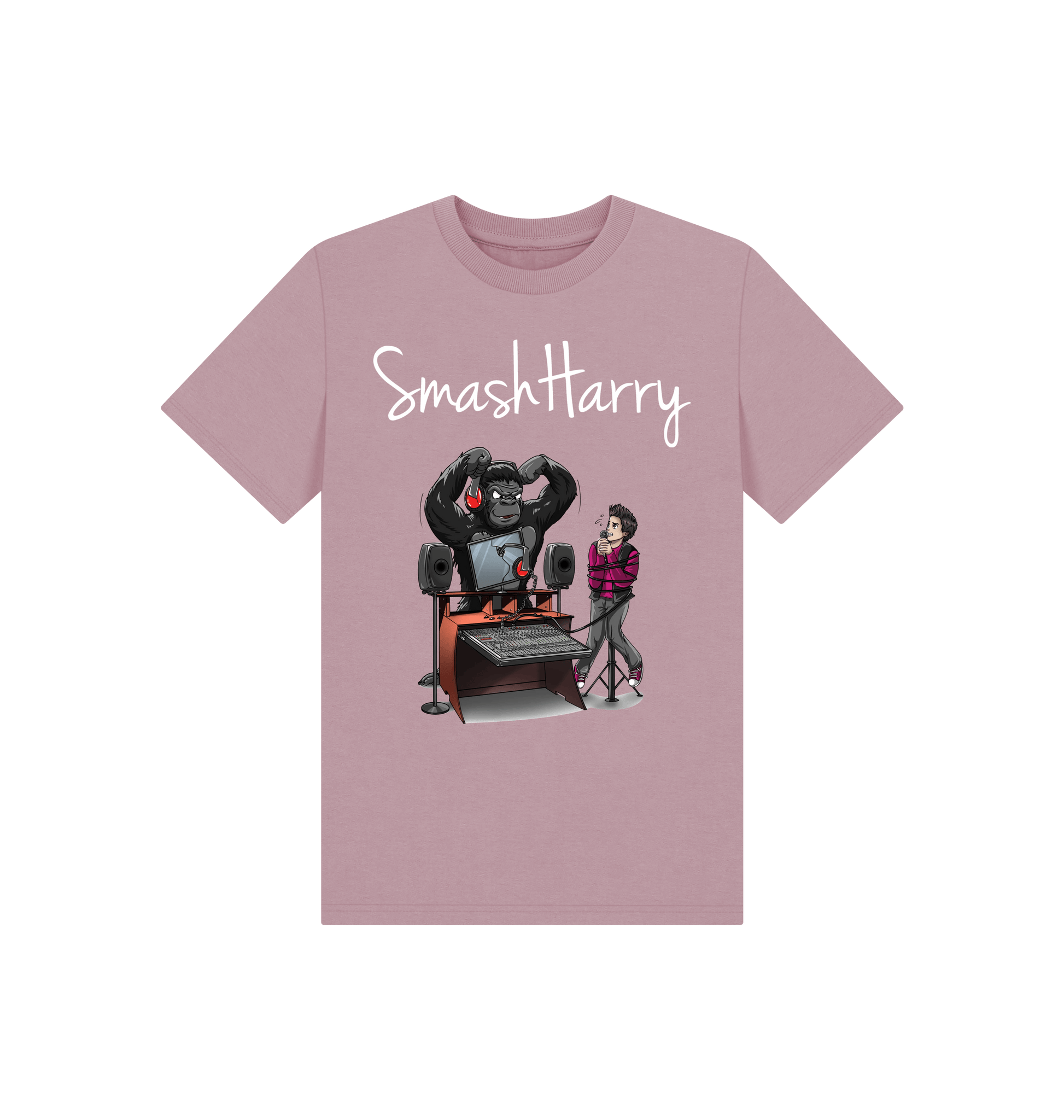 Mauve Printed Kids T-Shirt Front