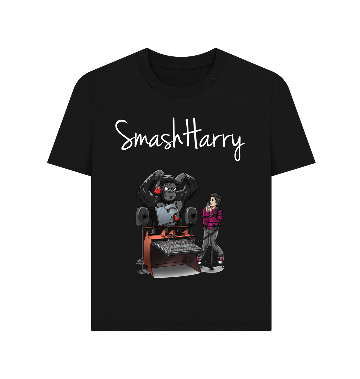 Black Printed T-shirt Front