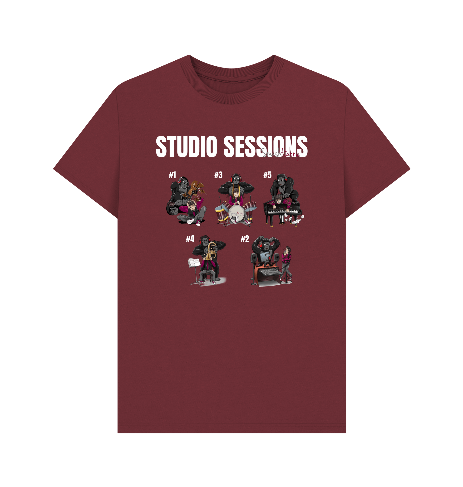 Red Wine Printed T-shirt Front