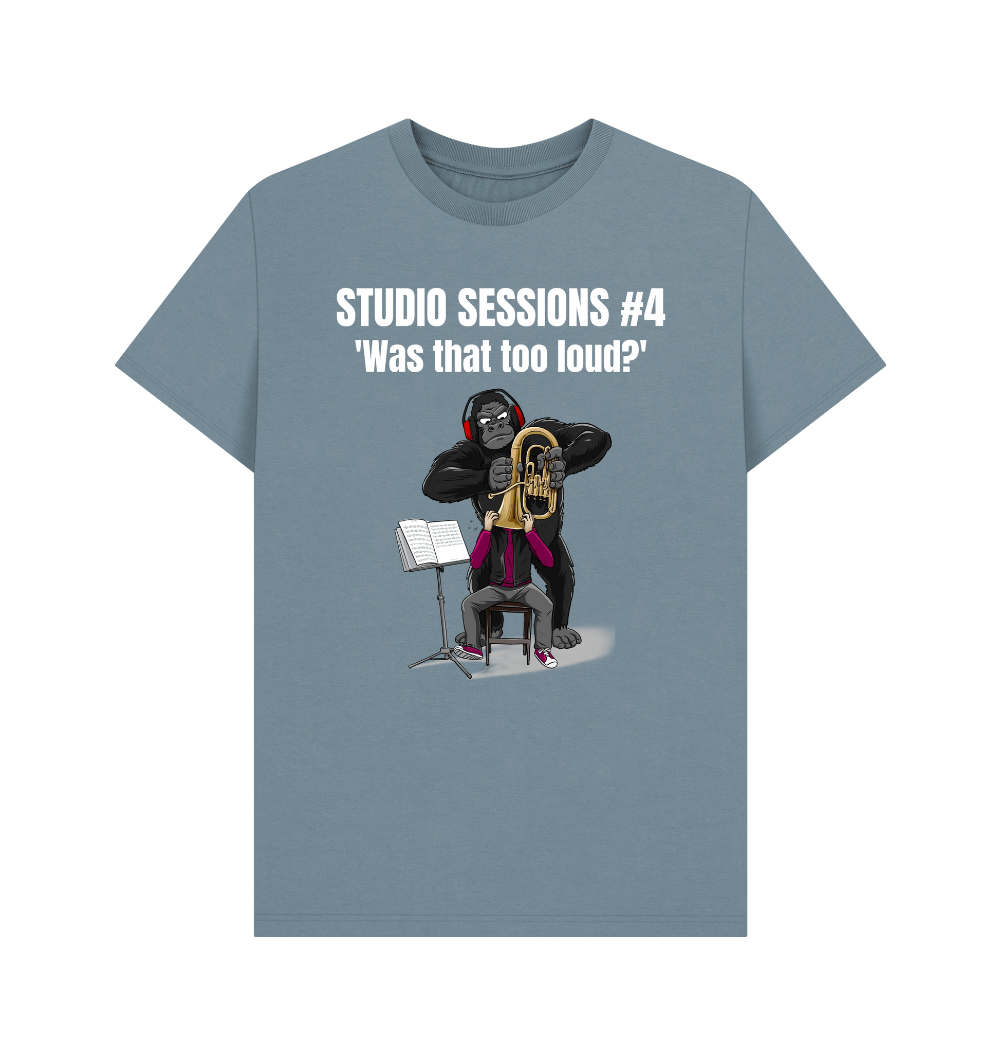 Stone Blue Printed T-shirt Front