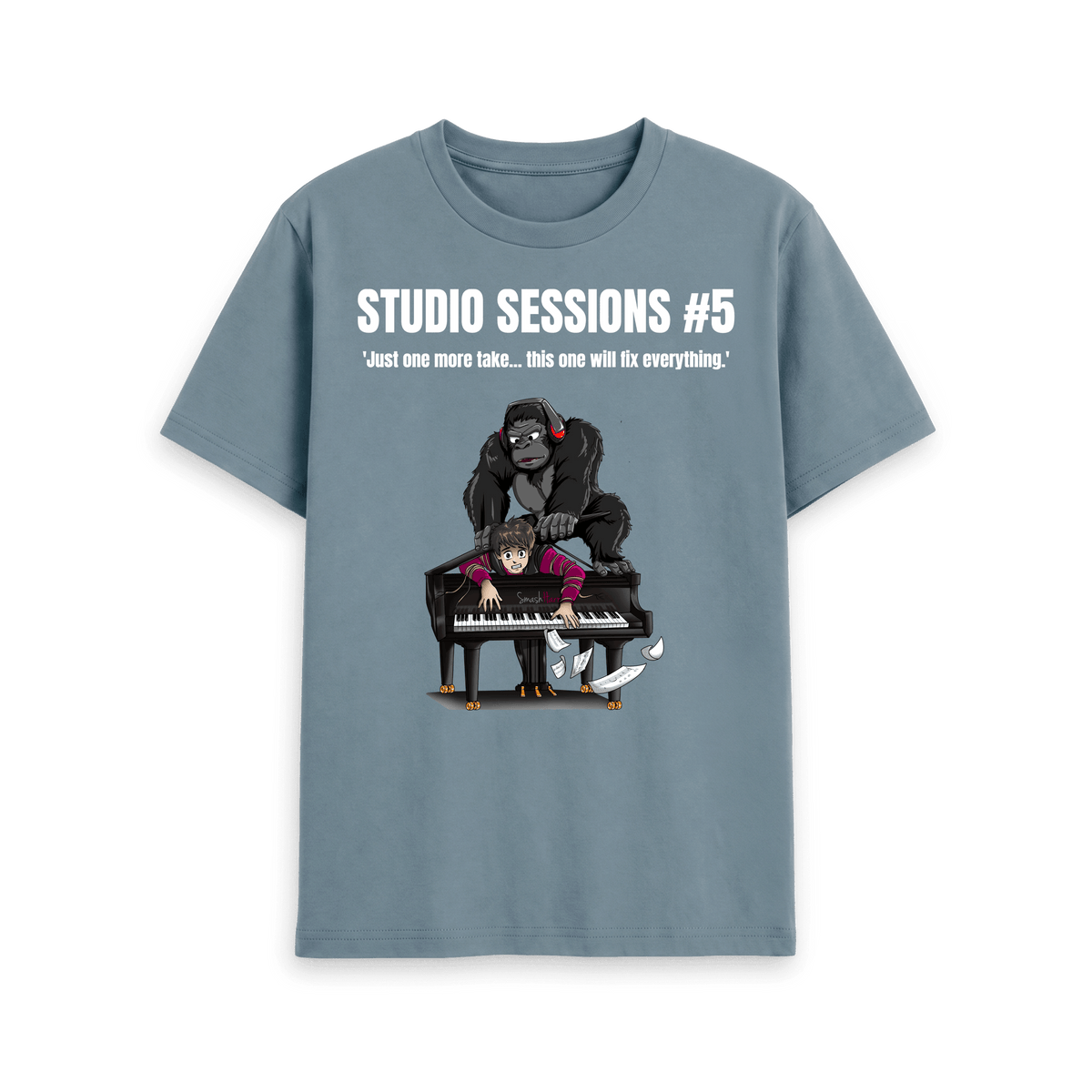 Stone Blue Printed T-shirt Front