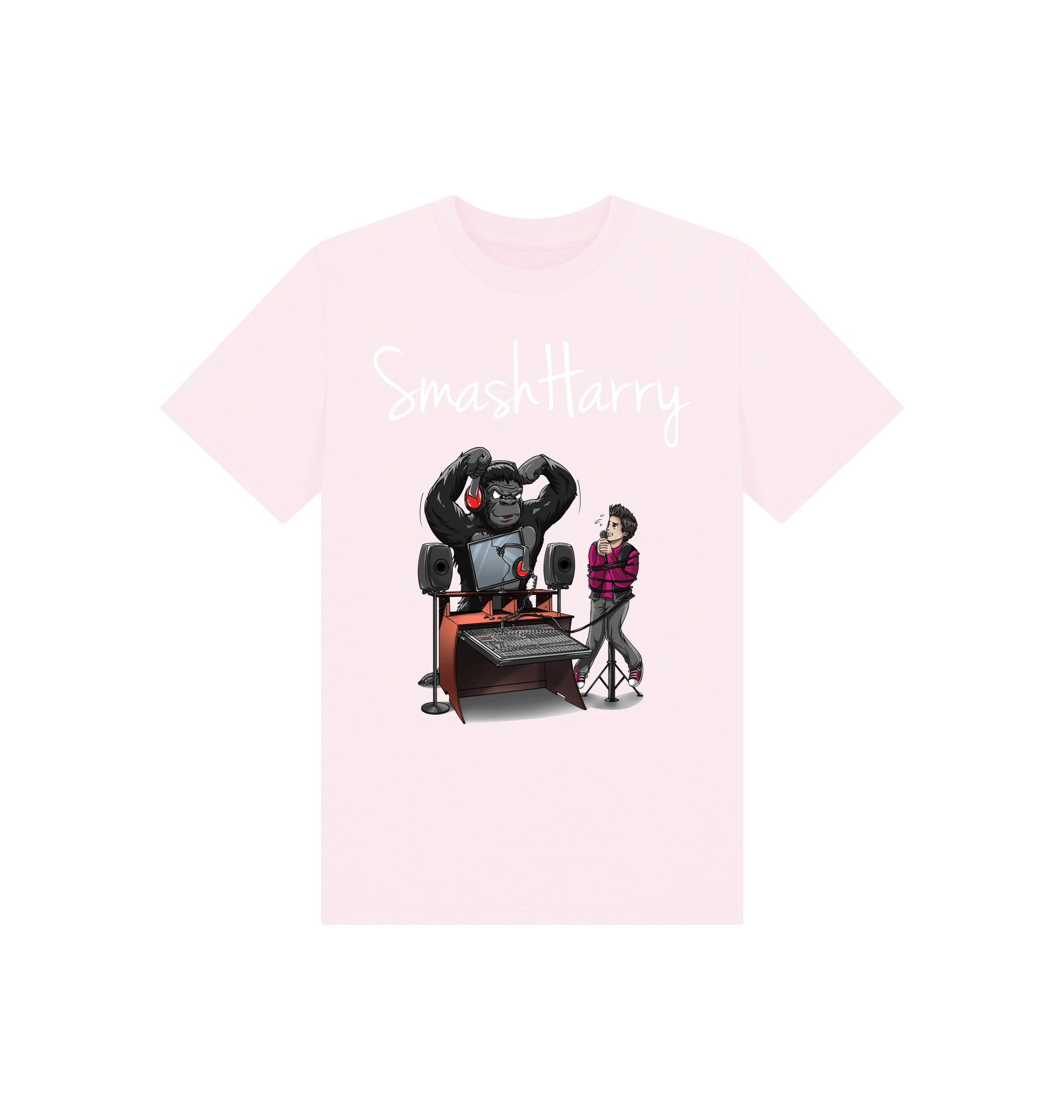 Pink Printed Kids T-Shirt Front