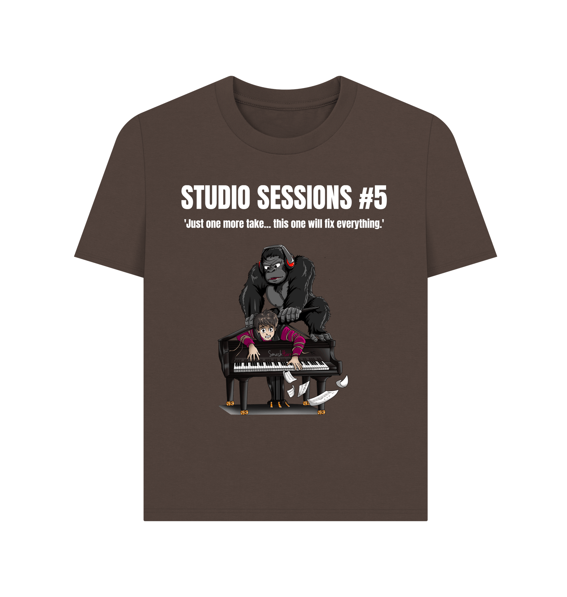 Chocolate Printed T-shirt Front