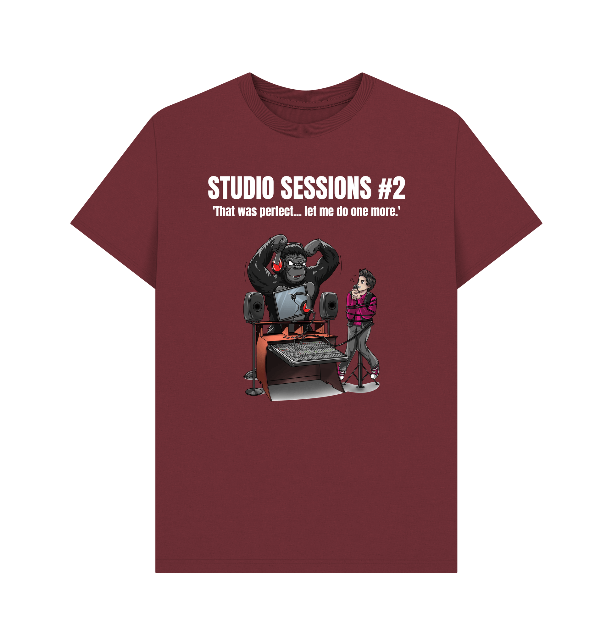 Red Wine Printed T-shirt Front